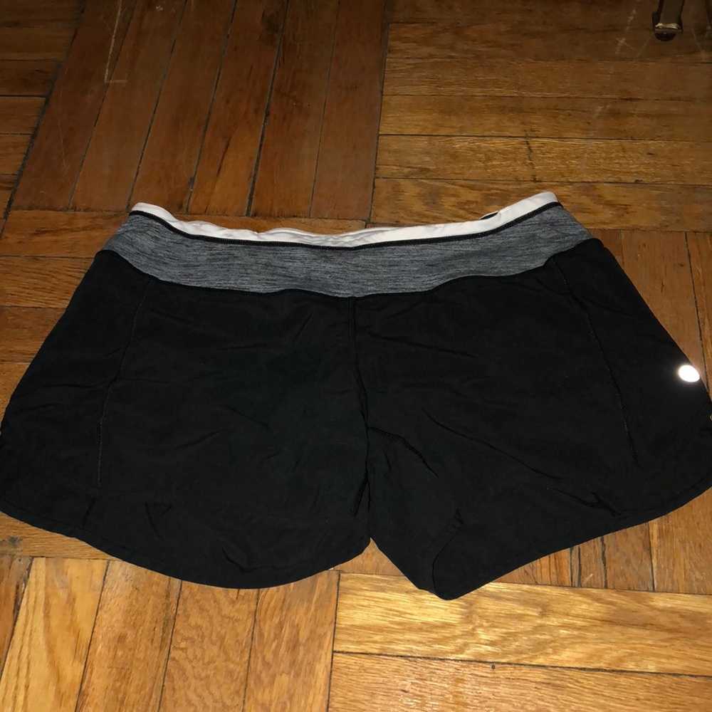 Lululemon Black shorts w/ grey/light pink band
